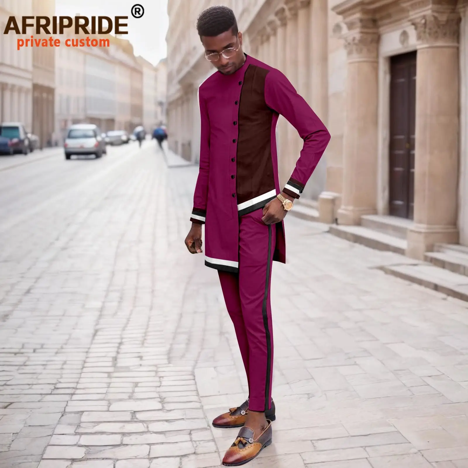 Boubou Men Africa - Completo Africano da Uomo: Camicia Monopetto