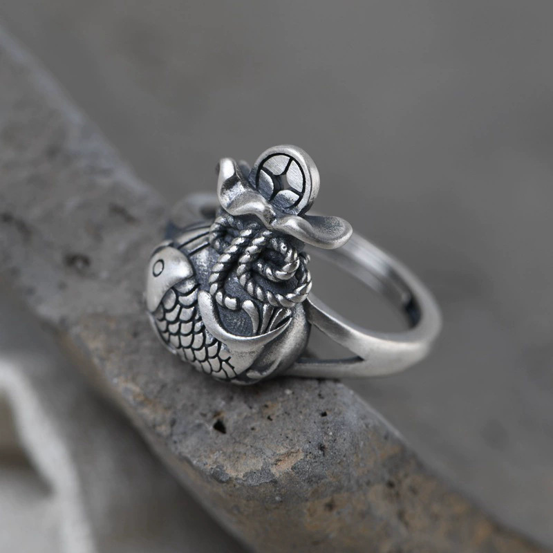 Fashion Ethnic Wear For Men - Anello Stile Cinese con Sacco della