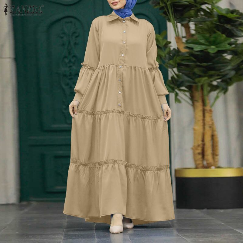 Abaya Modest Wear - ZANZEA Abito Lungo Modesto per Donne